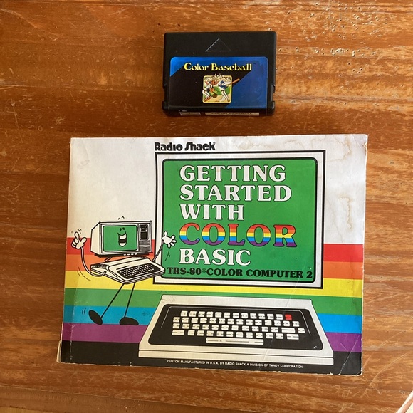 Radio Shack TRS-80 joysticks, game cable, game cartridge and Color Basic manual - Picture 12 of 12